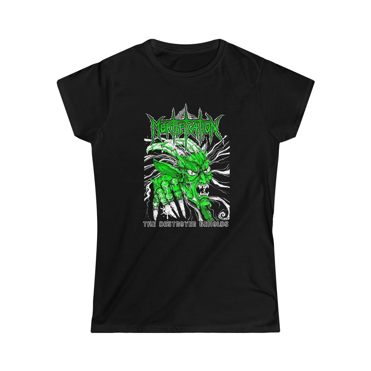 Mortification The Destroyer Beholds (Green) Women's Short Sleeve Tshirt