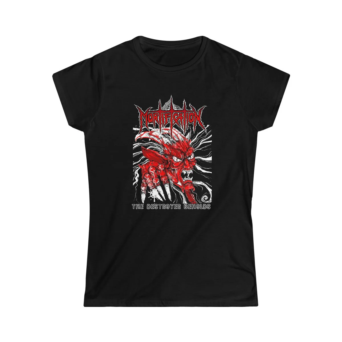 Mortification The Destroyer Beholds (Red) Women's Short Sleeve Tshirt