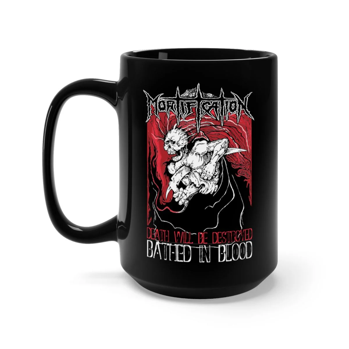 Mortification - Bathed In Blood 15oz Black Mug