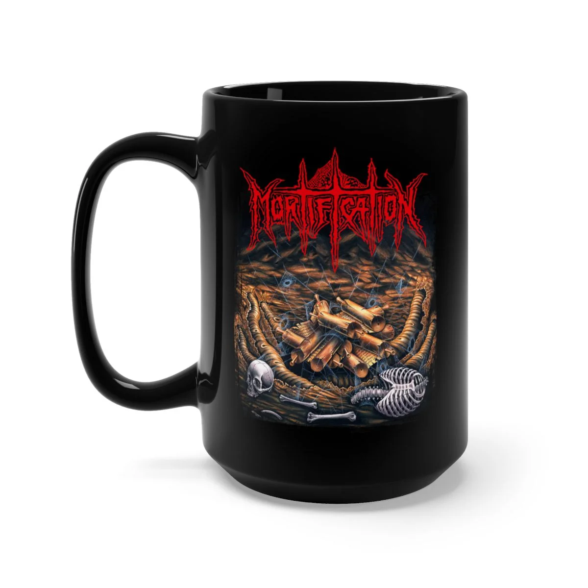 Mortification - Scrolls of the Megilloth Black Mug 15oz