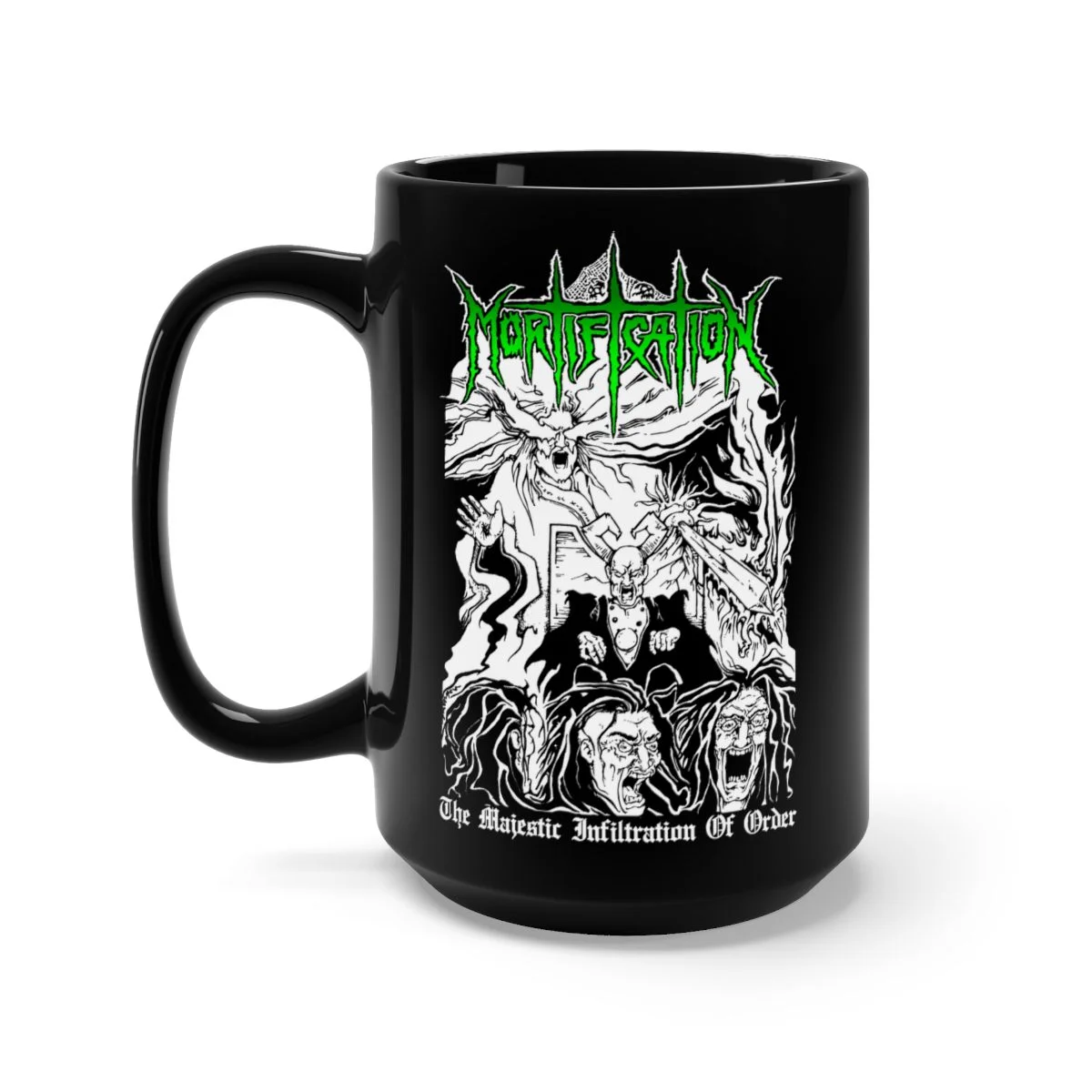 Mortification - The Majestic Infiltration of Order 15oz Black Mug