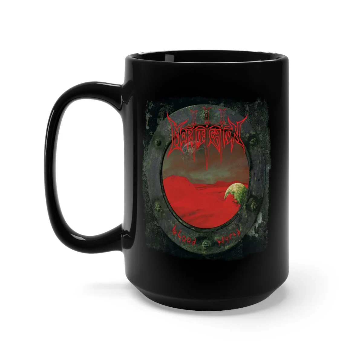 Mortification - Blood World Logo 15oz Black Mug
