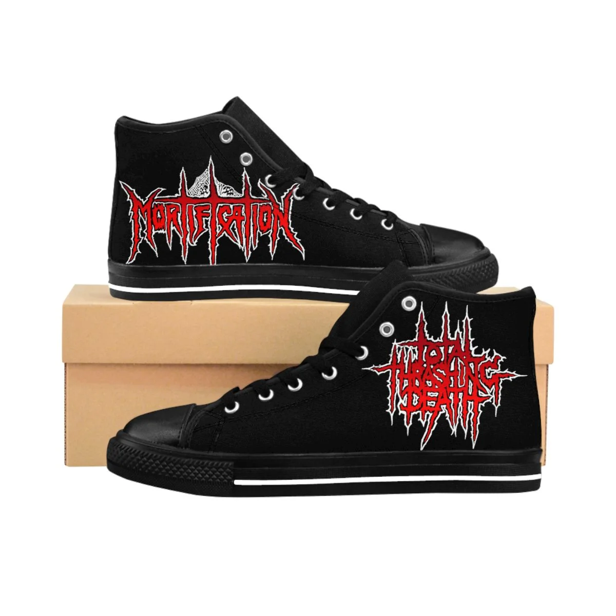 Mortification Total Thrashing Death (Red) Men's High-top Sneakers