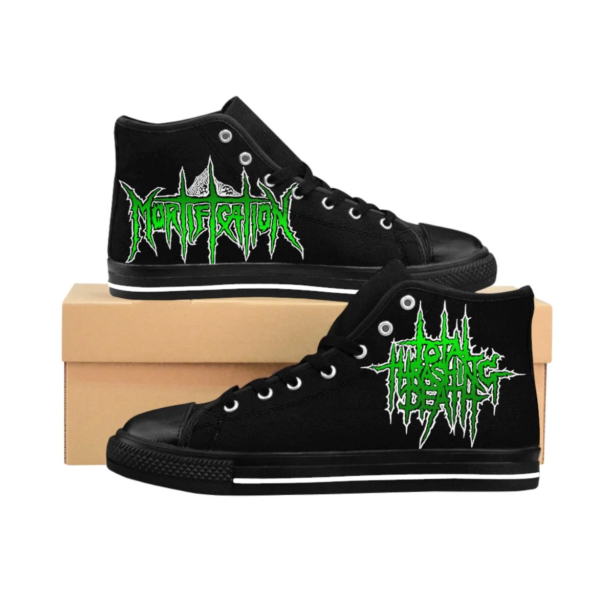 Mortification Total Thrashing Death (Green) Men's High-top Sneakers