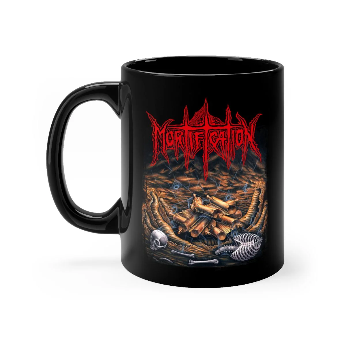 Mortification - Scrolls of The Megilloth 11oz Black mug