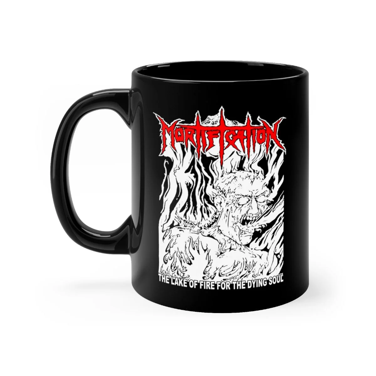 Mortification - The Lake of Fire Black mug 11oz