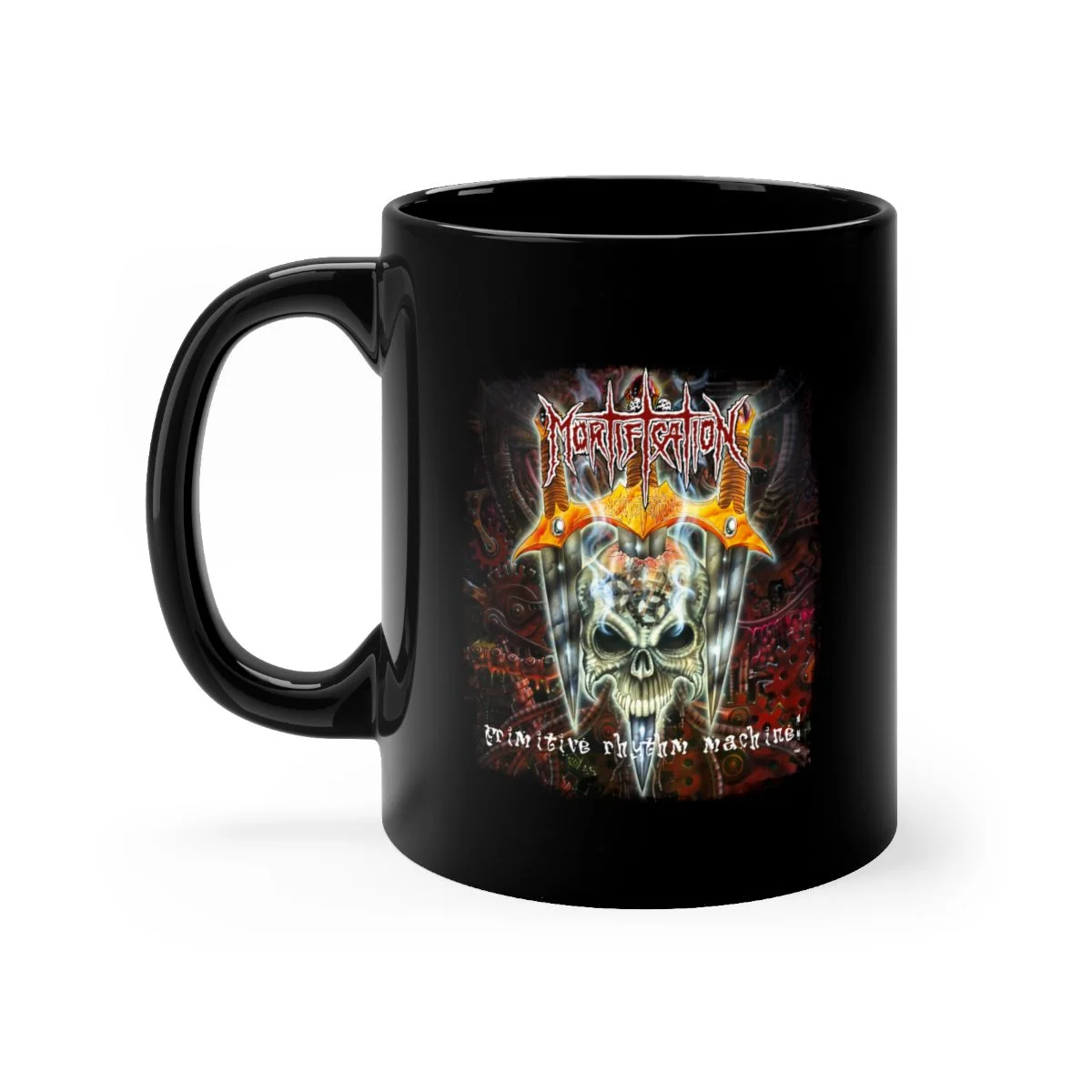 Mortification - Primitive Rhythm Machine 11oz Black mug