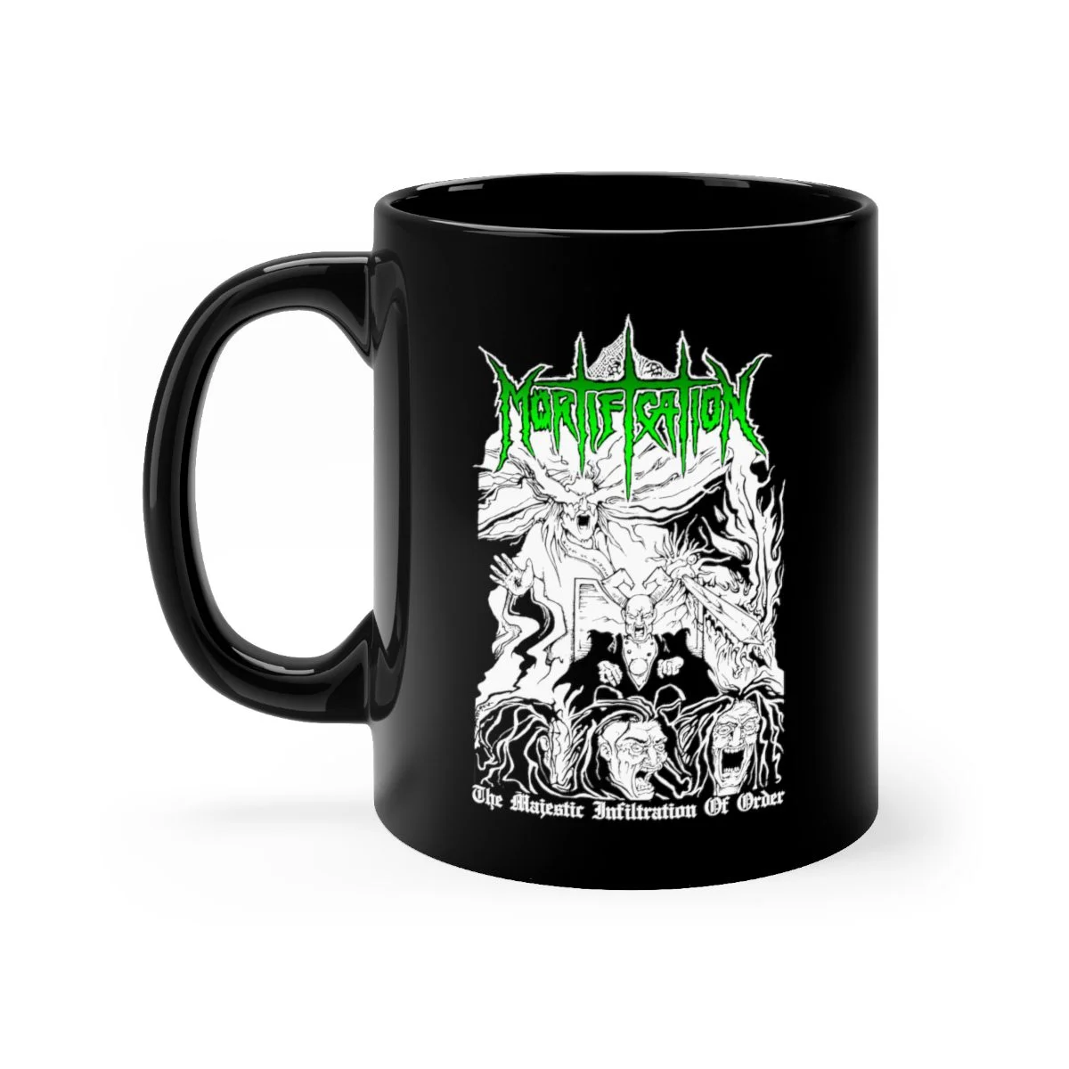Mortification - The Majestic Infiltration of Order Black mug 11oz