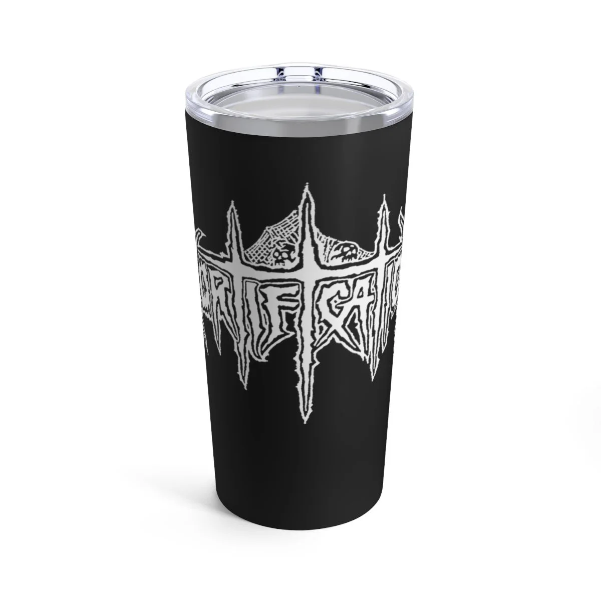 Mortification White Logo 20oz Stainless Steel Tumbler