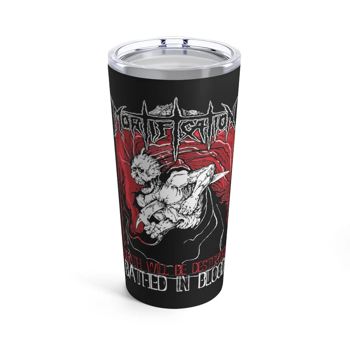 Mortification - Bathed In Blood 20oz Stainless Steel Tumbler