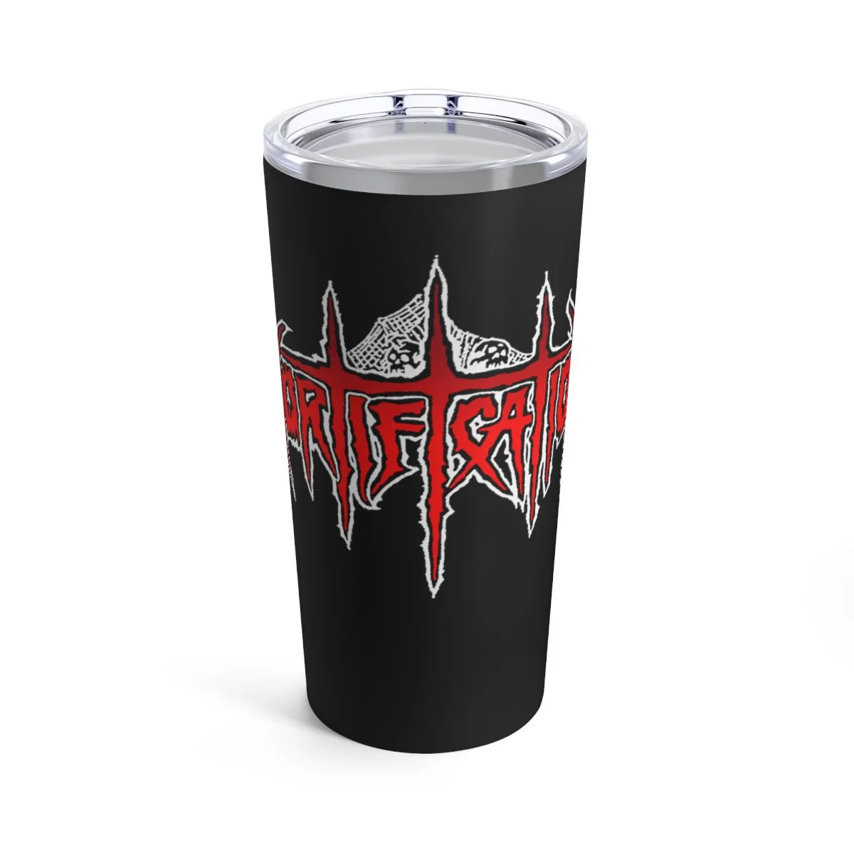 Mortification Red and White Logo 20oz Stainless Steel Tumbler
