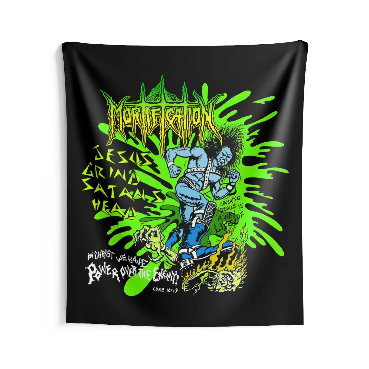Mortification - Jesus Grind Satan's Head Indoor Wall Tapestries - Image 4