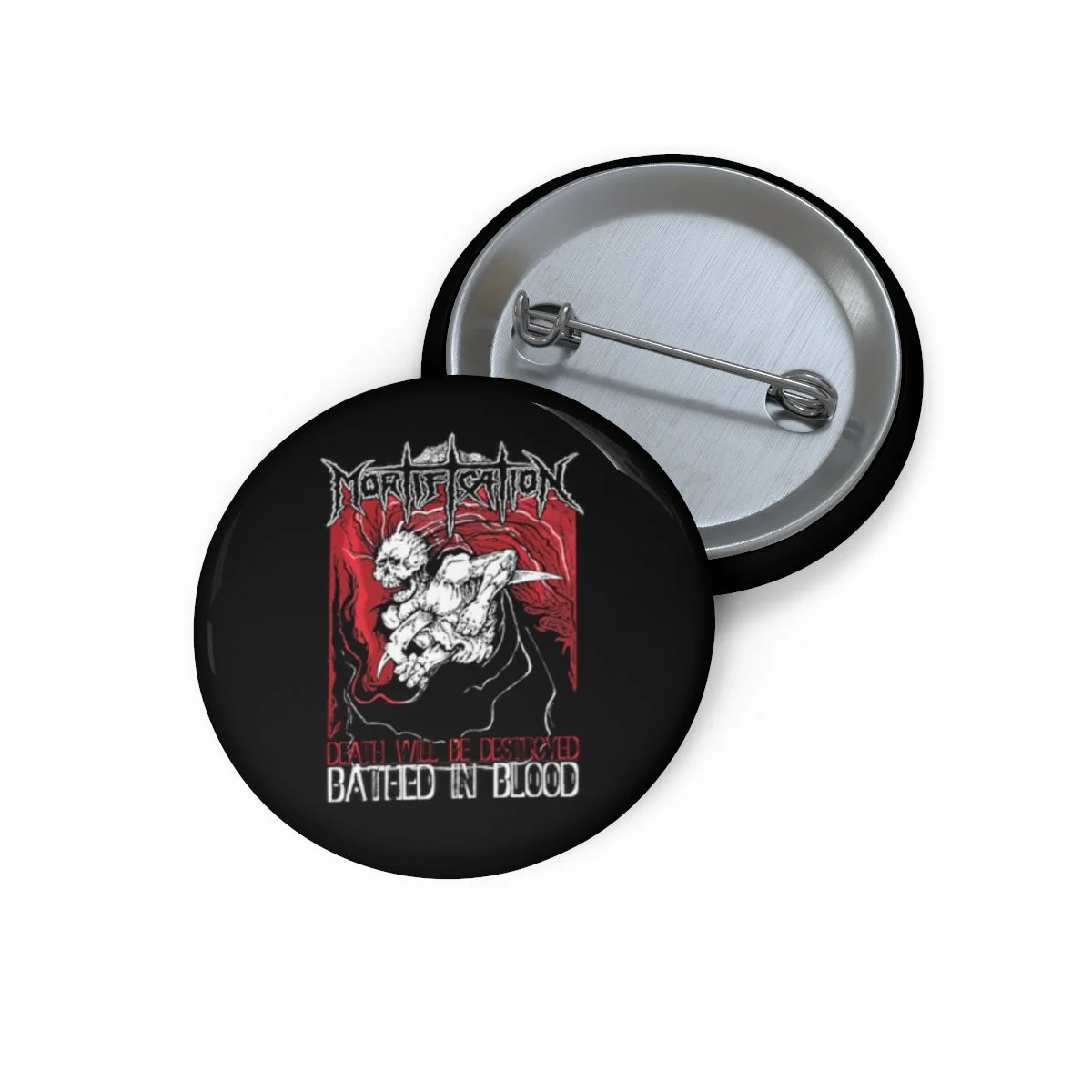 Mortification - Bathed In Blood Pin Buttons
