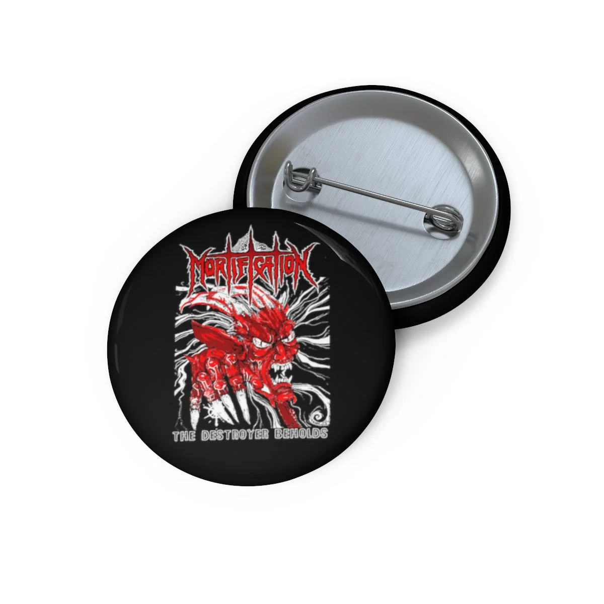 Mortification The Destroyer Beholds (Red) Pin Buttons