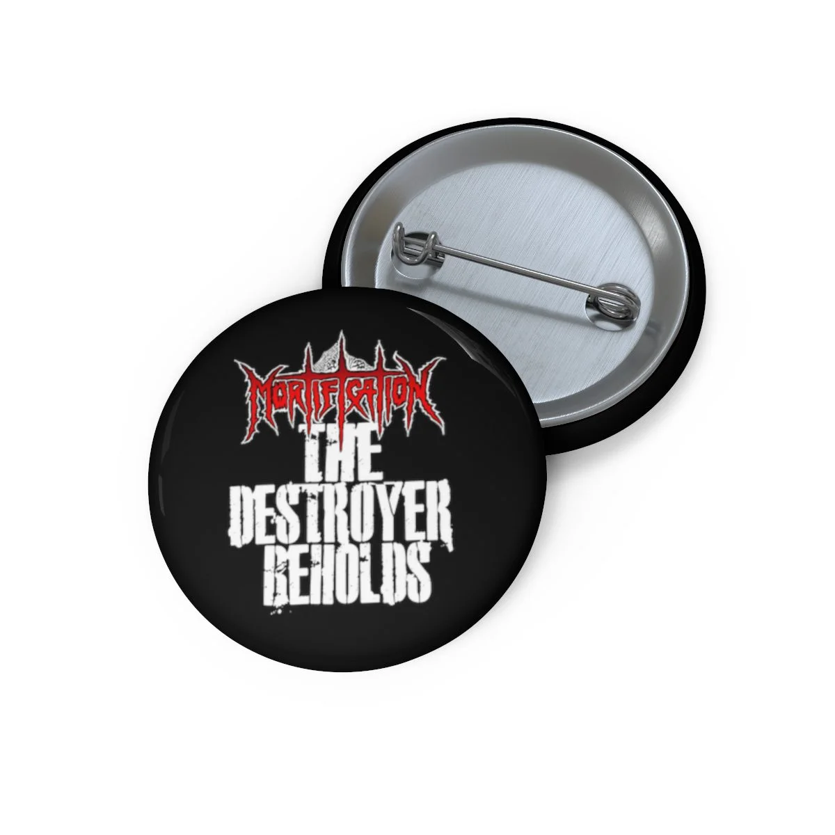 Mortification The Destroyer Beholds (Red) Back Image Pin Buttons