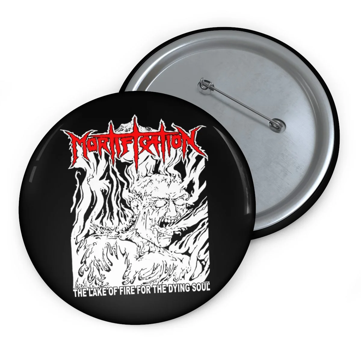 Mortification - The Lake of Fire Pin Buttons