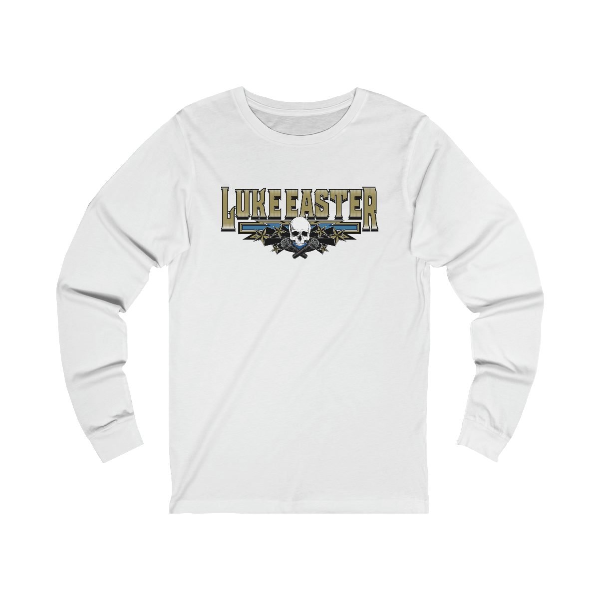 Luke Easter Skull and Mics Logo Long Sleeve Tshirt 3501