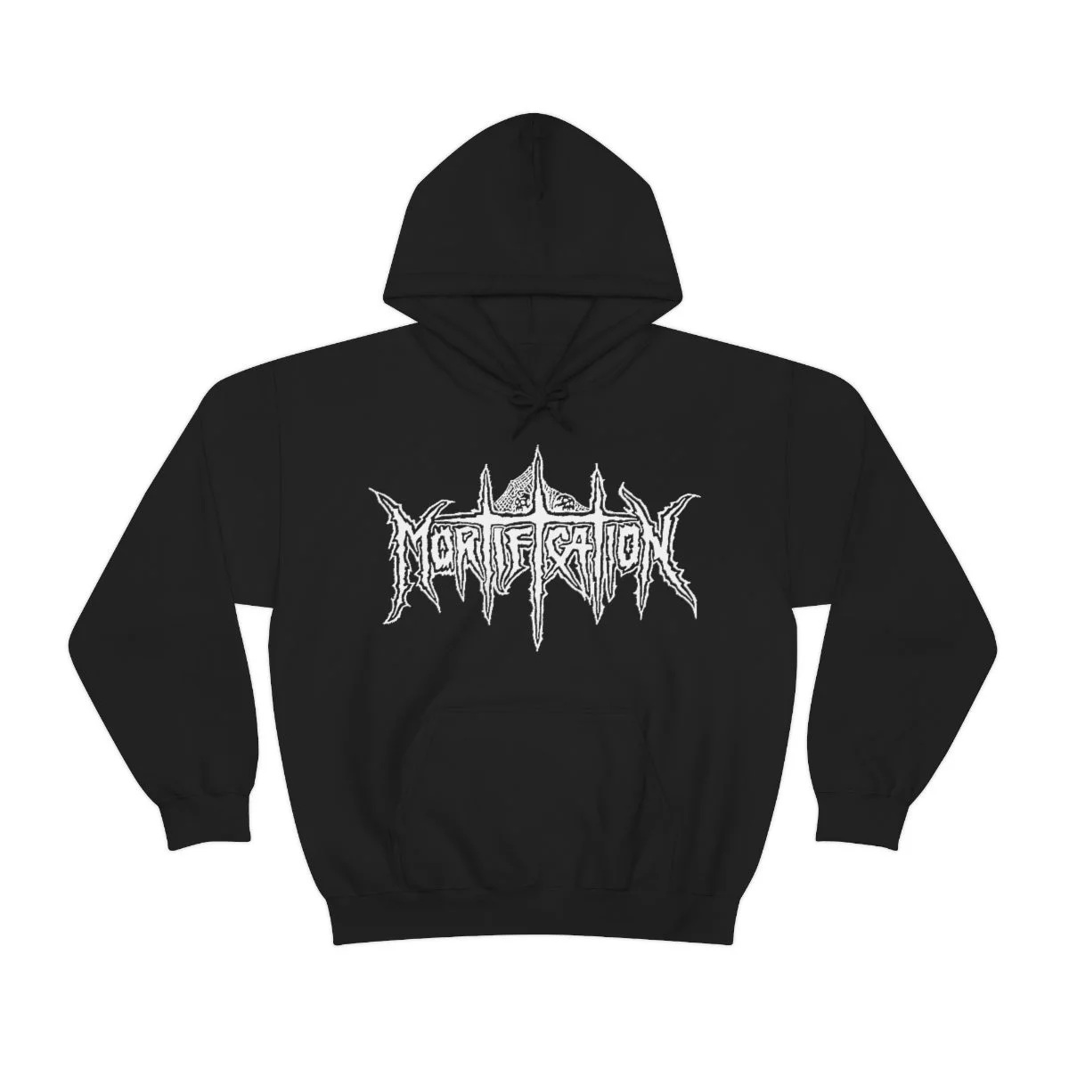 Mortification White Logo Pullover Hooded Sweatshirt 18500