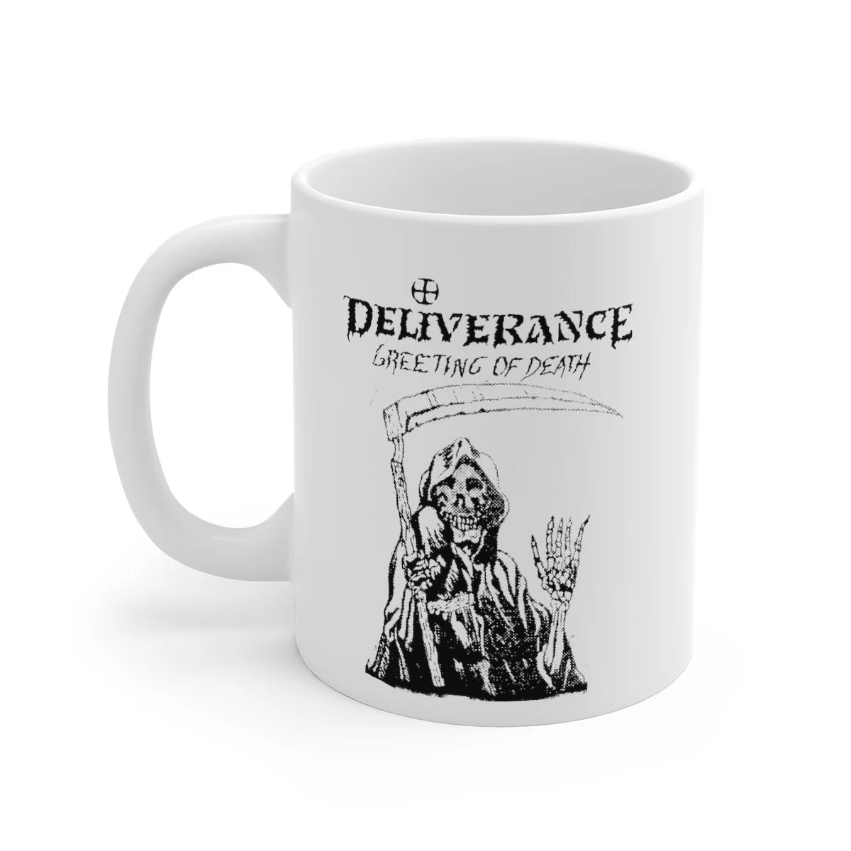 Deliverance - Greetings of Death White mug 11oz