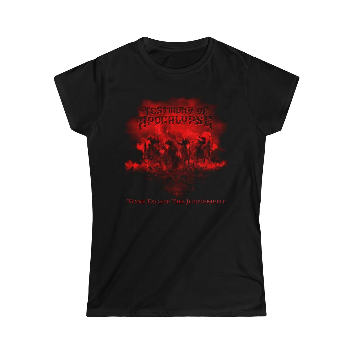 Testimony of Apocalypse - None Escape The Judgement Women's Short Sleeve Tshirt (2-Sided)