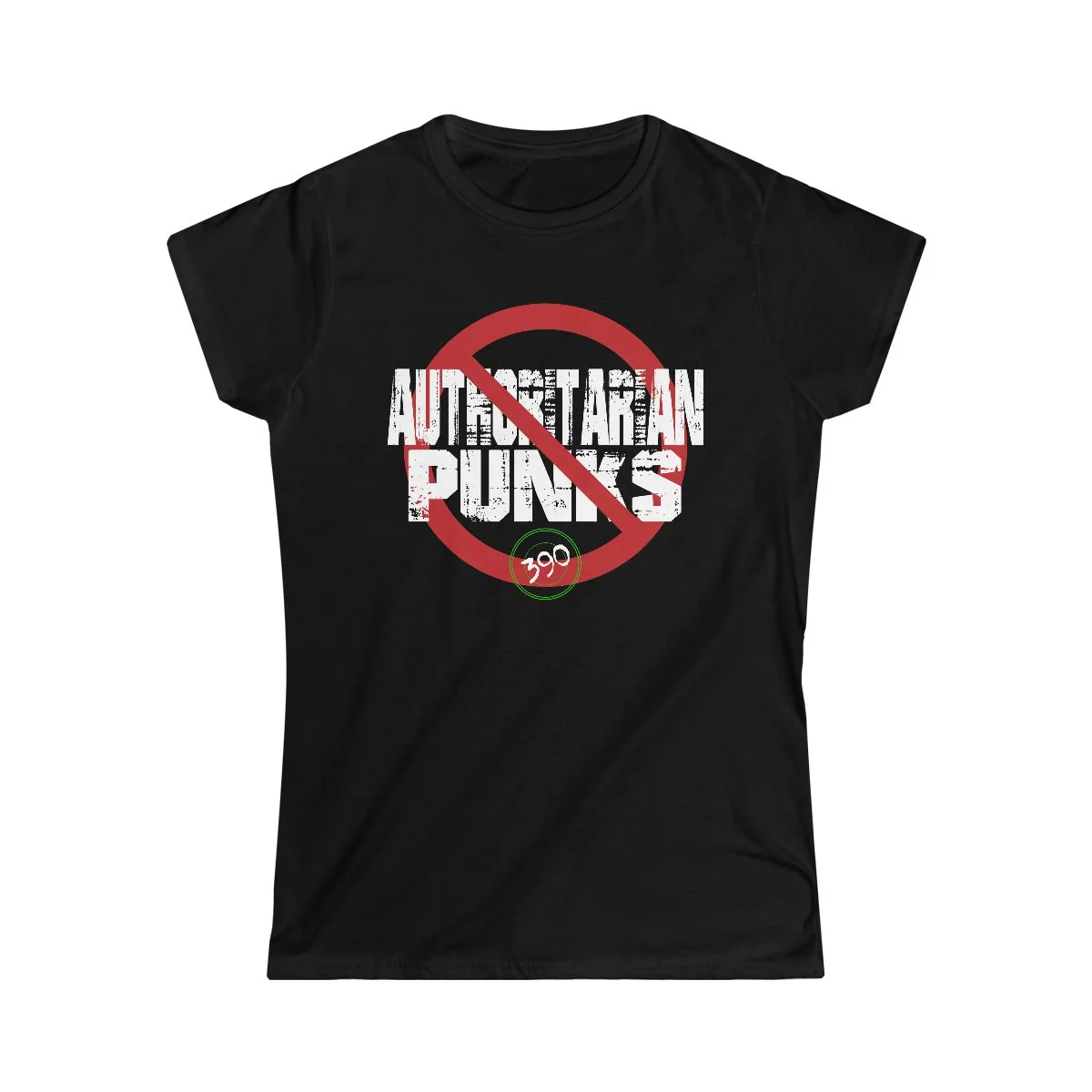 390 - No Authoritarian Punks Women's Short Sleeve Tshirt