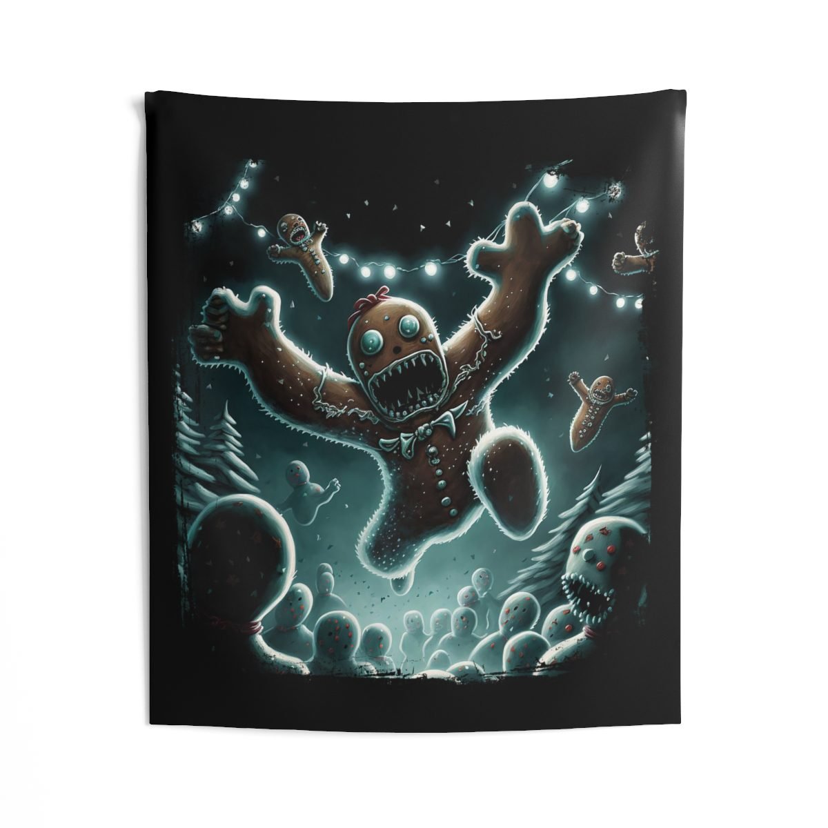 Holiday Horrors – Attack of The Gingerbread Men Indoor Wall Tapestries
