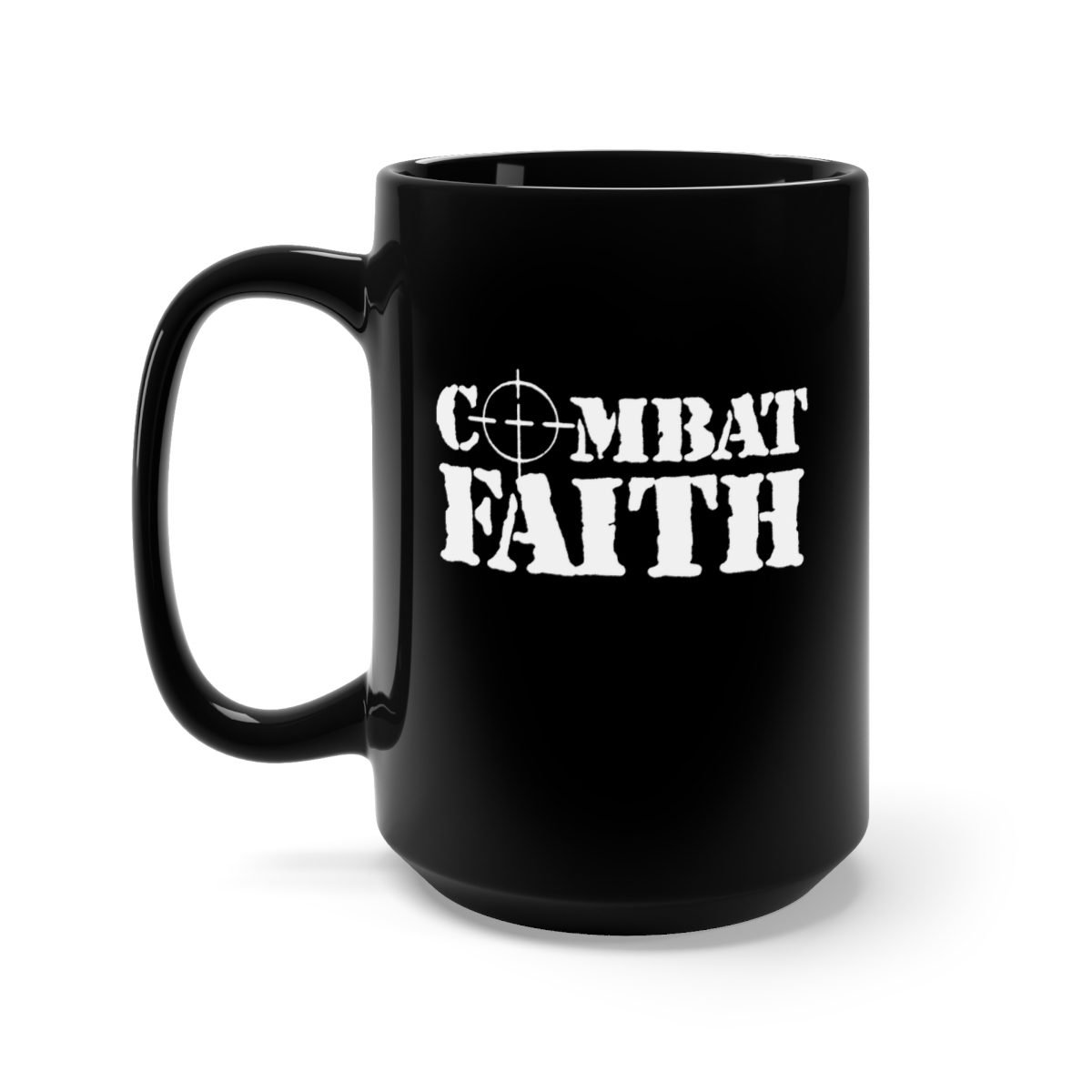 Combat Faith Logo 15oz Black Mug