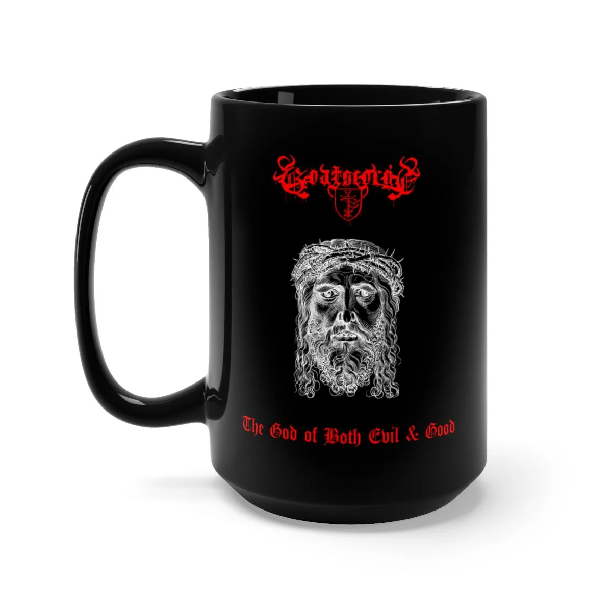 Goatscorge - The God of Both Evil and Good 15oz Black Mug