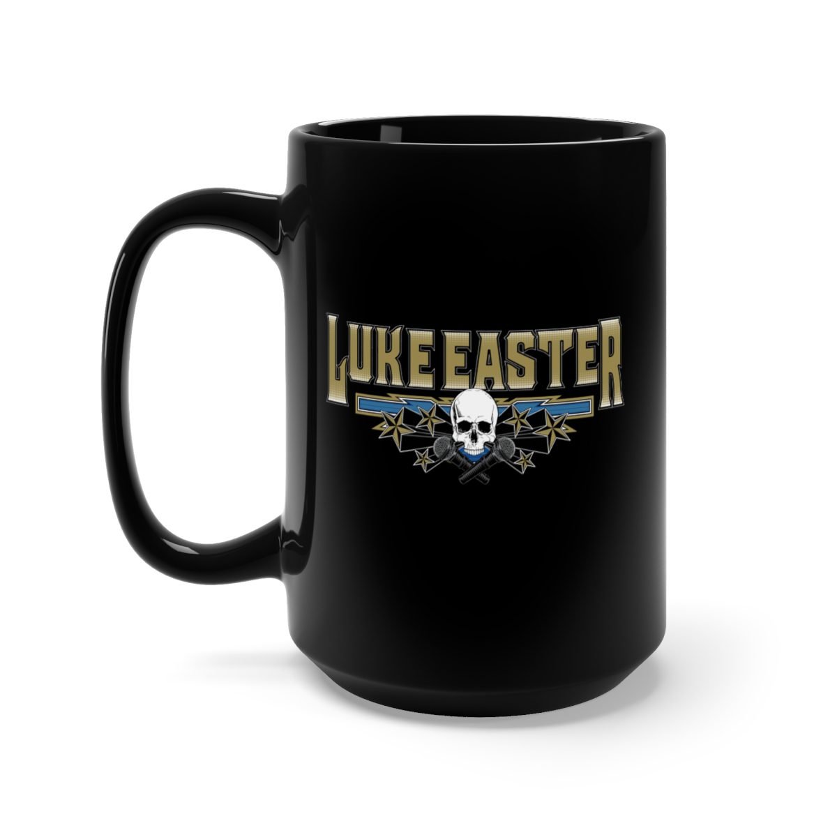 Luke Easter Skull and Mics Logo 15oz Black Mug