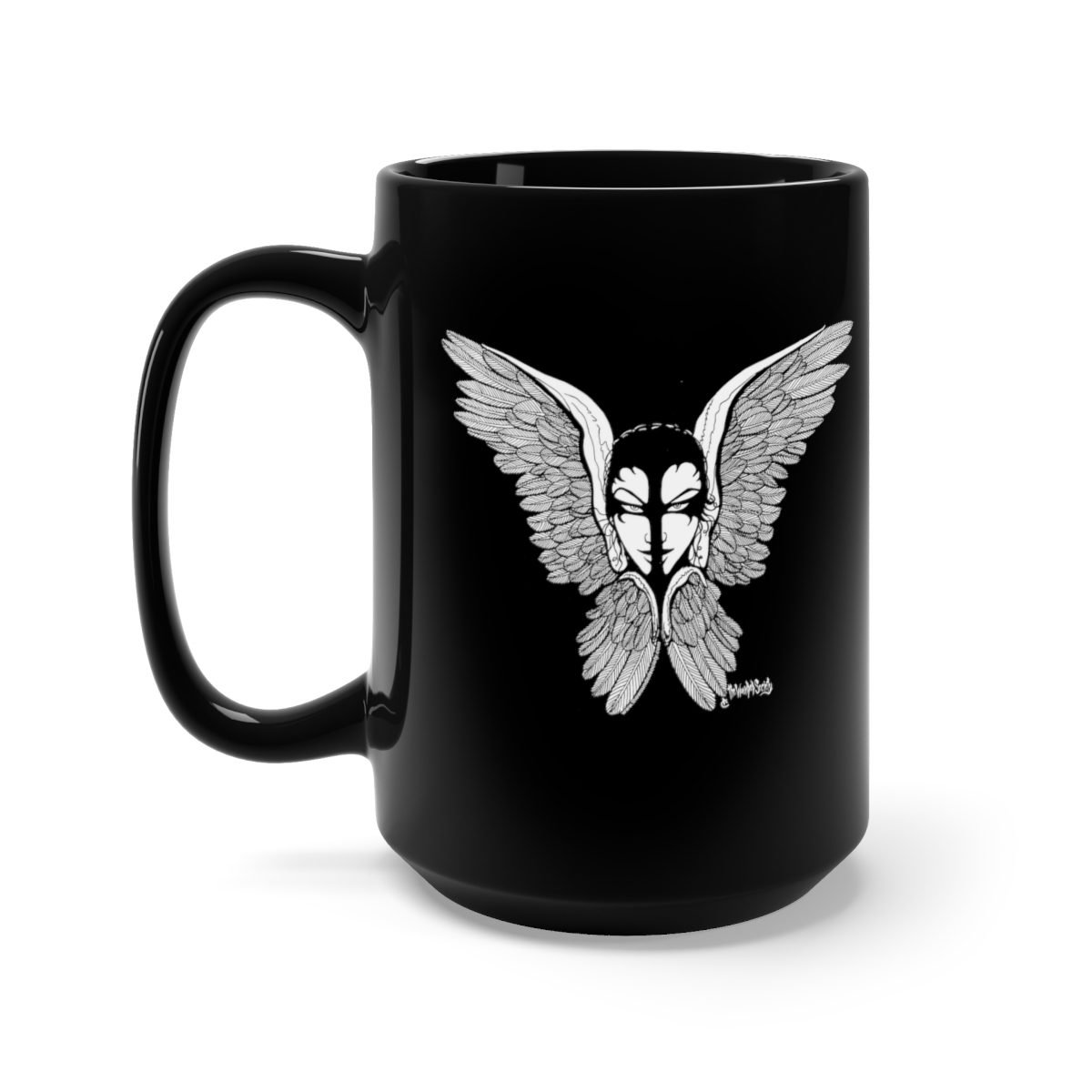 The Seraphim-White  – Black Mug 15oz