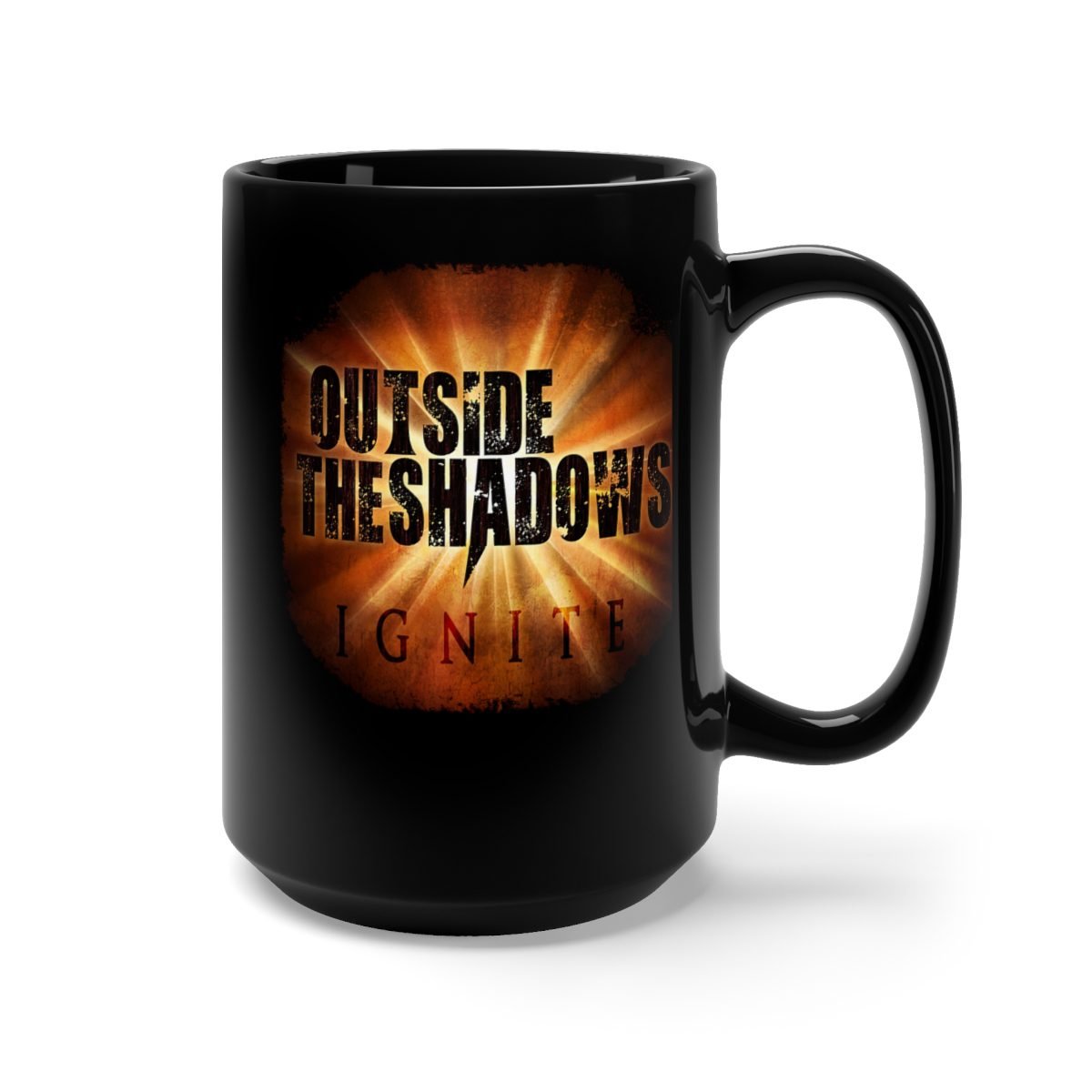 Outside The Shadows – Ignite Black Mug 15oz