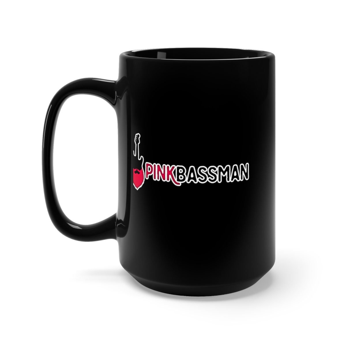 PinkBassMan 15oz Black Mug
