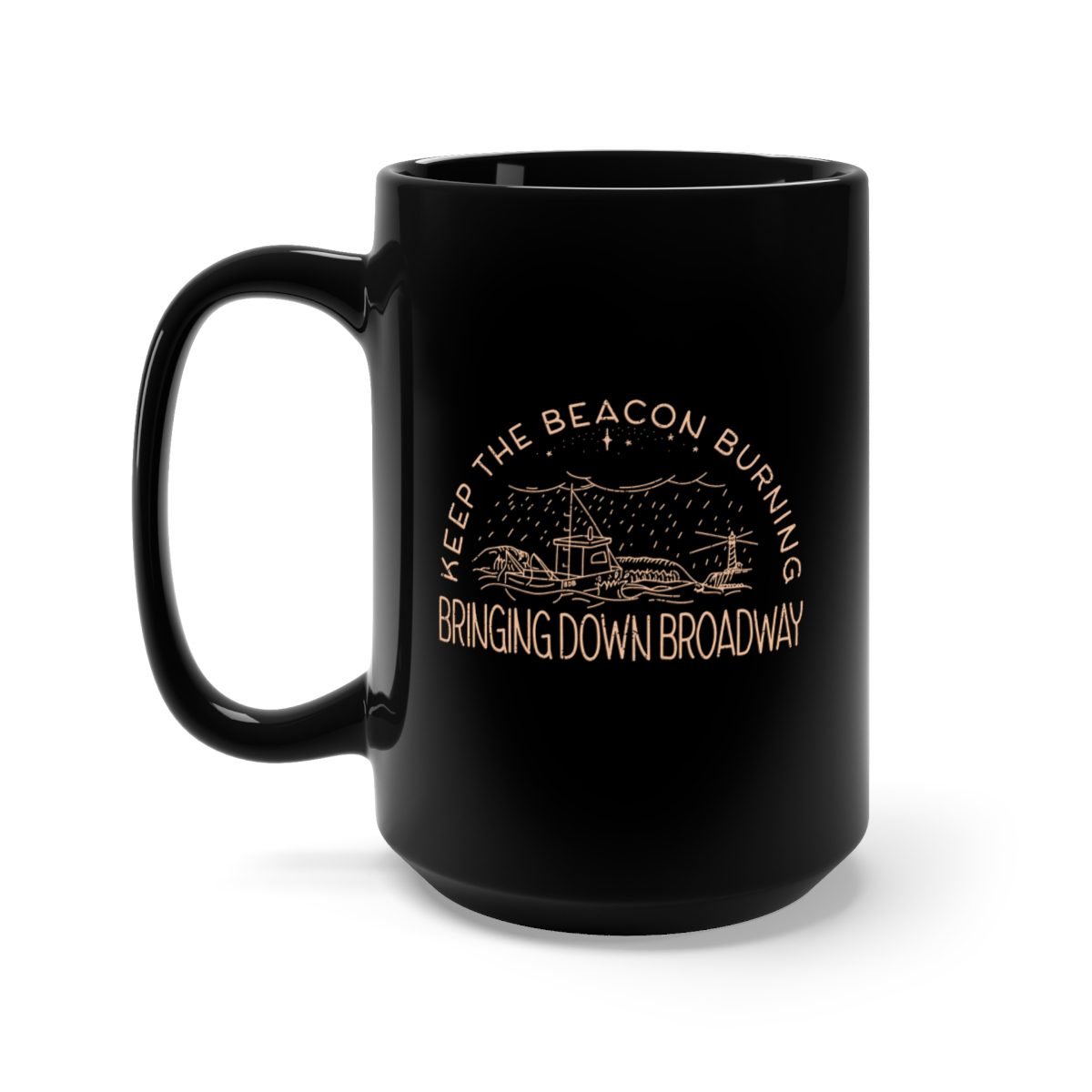Bringing Down Broadway – Beacon 15oz Black Mug