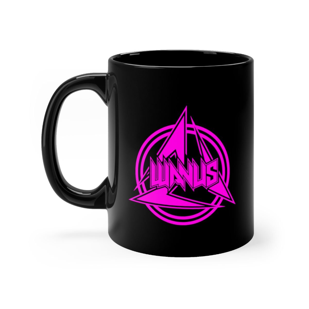 Wanus – Pink Logo 11oz Black mug