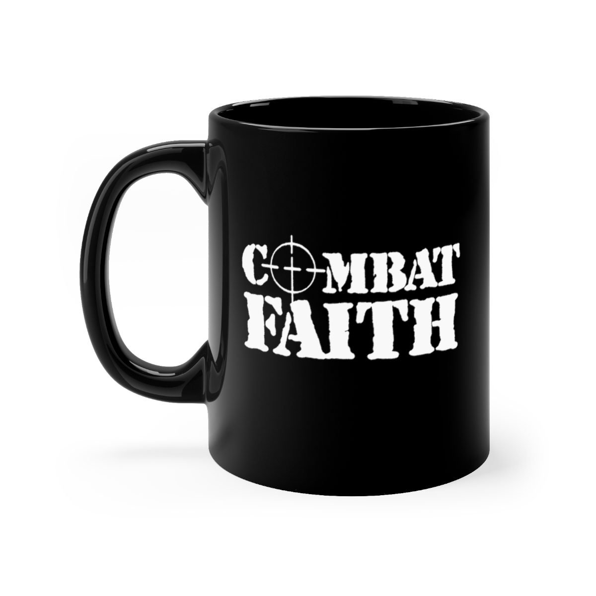 Combat Faith Logo 11oz Black mug