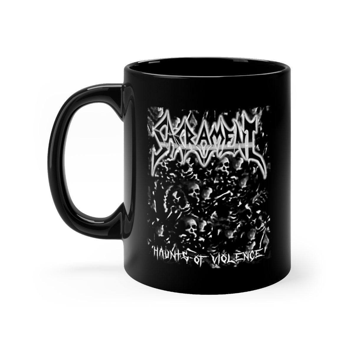 Sacrament – Haunts of Violence Skulls 11oz Black mug