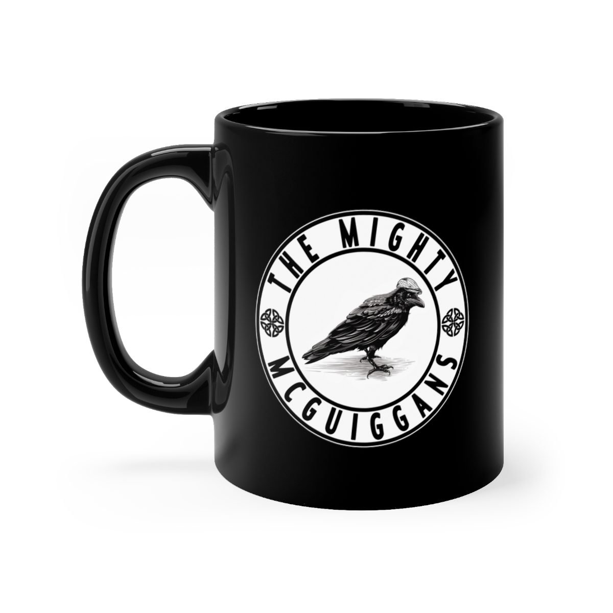 The Mighty McGuiggans BW Logo 11oz Black mug
