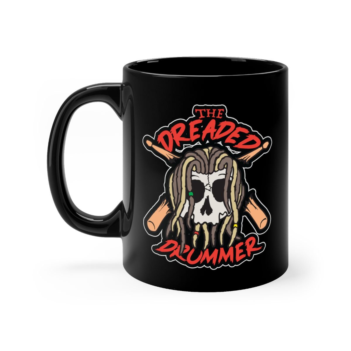 The Dreaded Drummer 11oz Black mug
