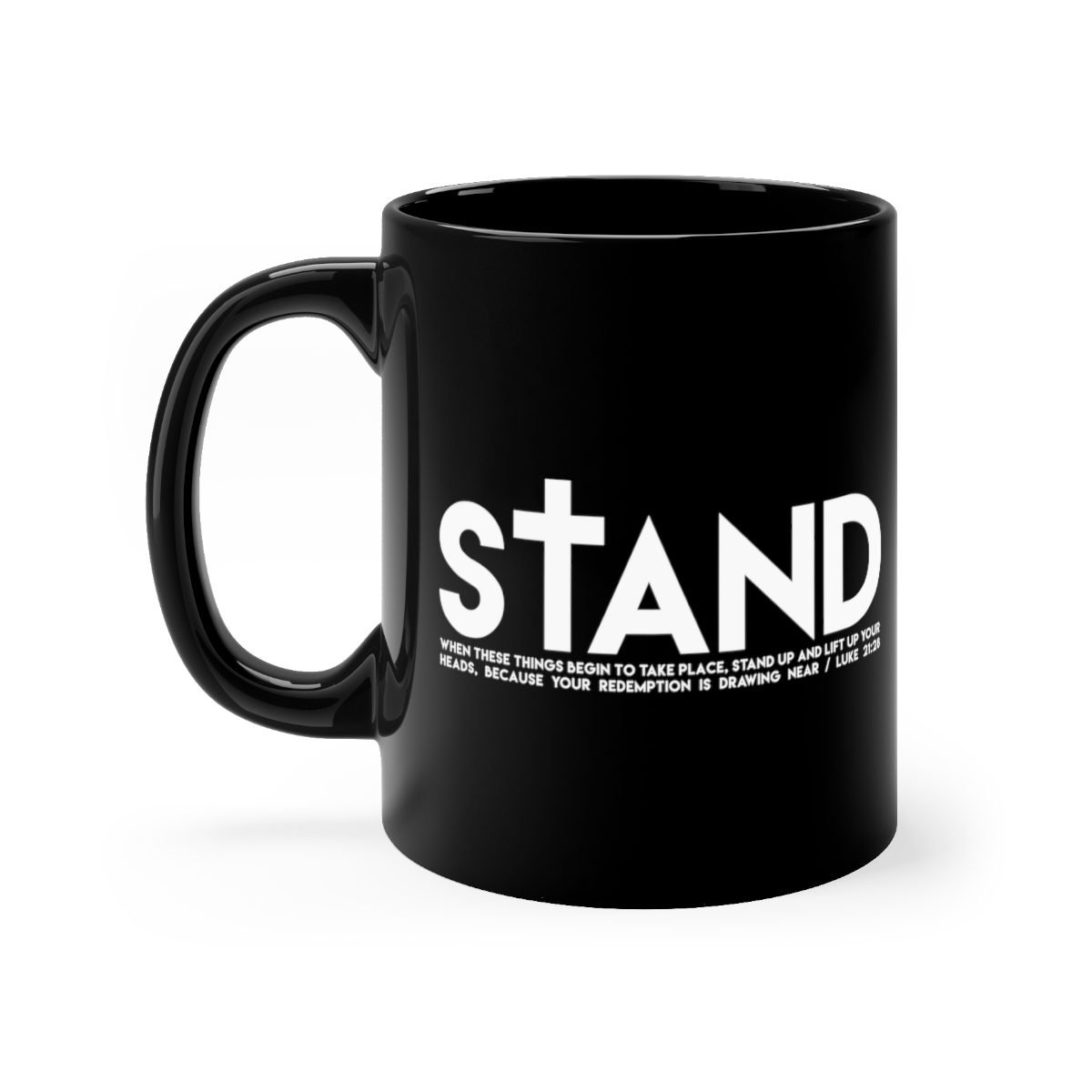 STAND by Designs of Defiance Black mug 11oz