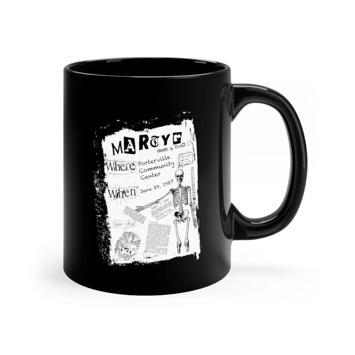 Martyr 1987 Flyer 11oz Black mug - Image 3