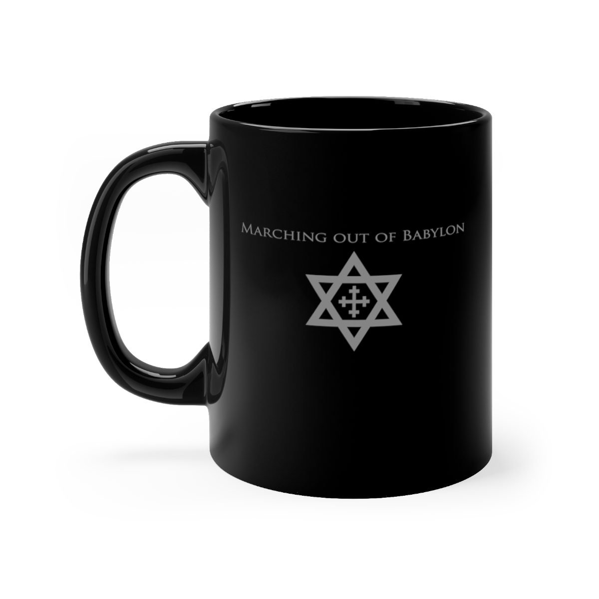 Pantokrator – Marching Out of Babylon Star and Emblem Black mug 11oz