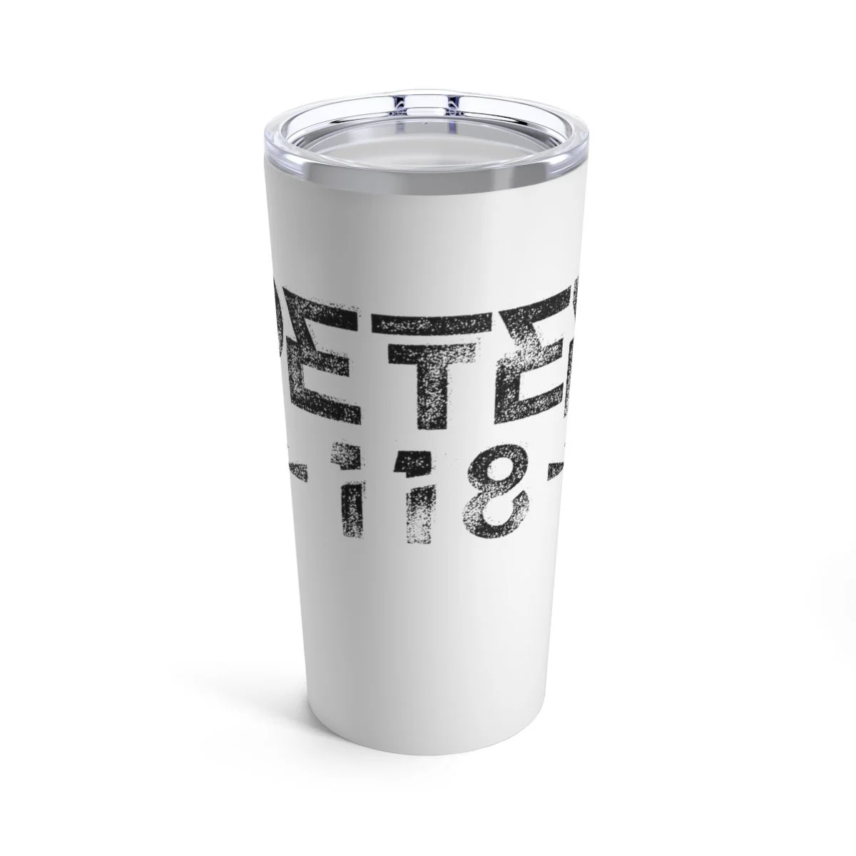 Peter118 Logo 20oz Stainless Steel Tumbler (White)