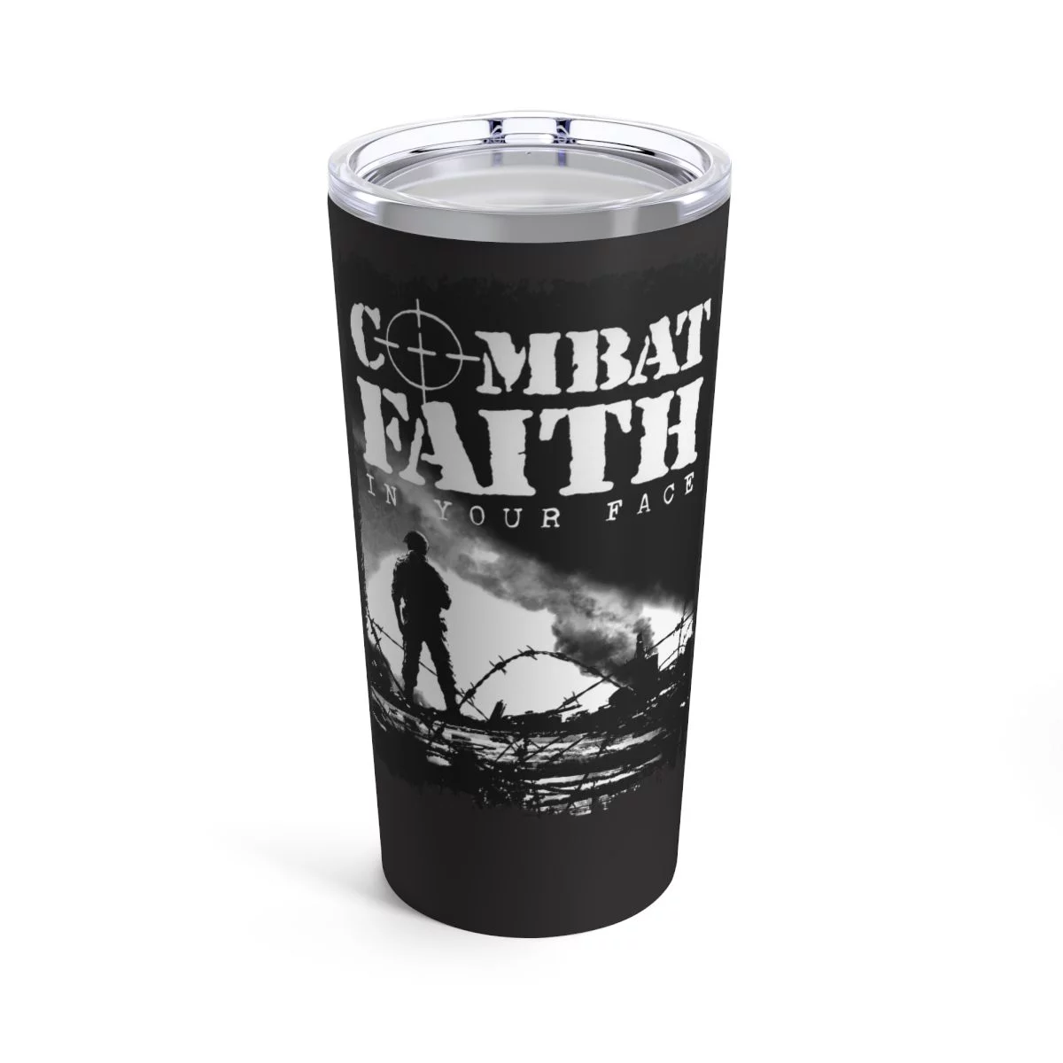 Combat Faith - In Your Face 20oz Stainless Steel Tumbler