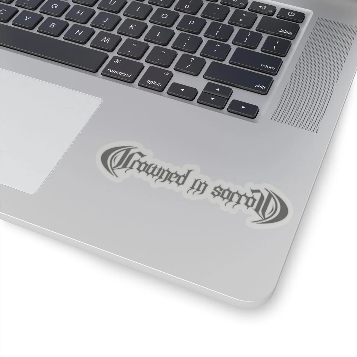 Crowned in Sorrow Grey Logo Die Cut Stickers