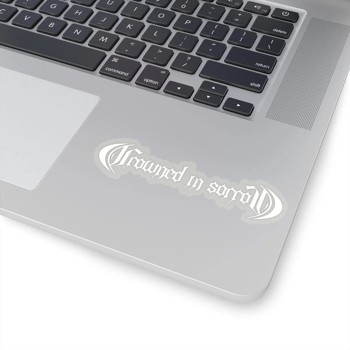 Crowned in Sorrow White Logo Die Cut Stickers