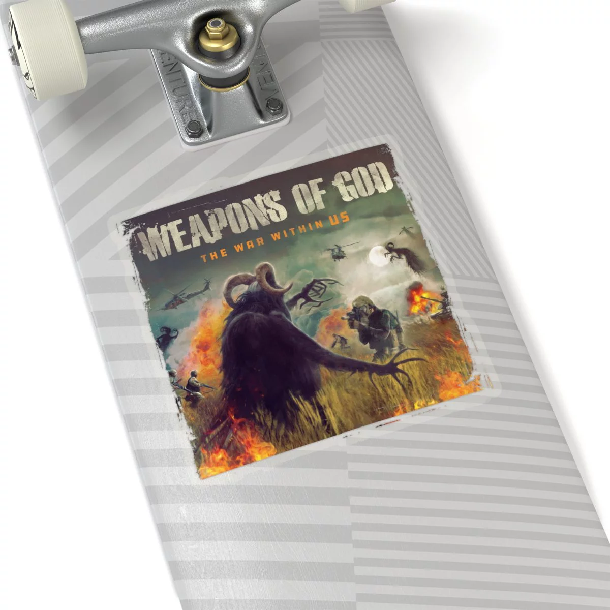 Weapons of God - The War Within Us Black Logo Die Cut Stickers