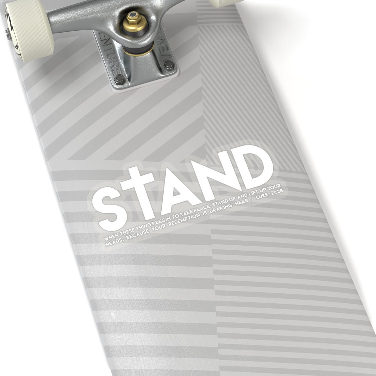 STAND by Designs of Defiance White Die Cut Stickers