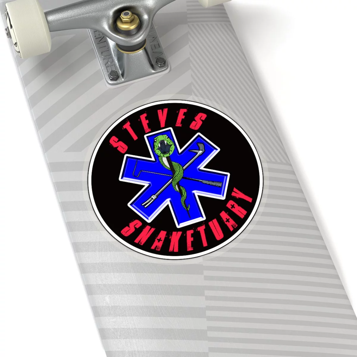 Steve's Snaketuary - Round Logo Die Cut Stickers