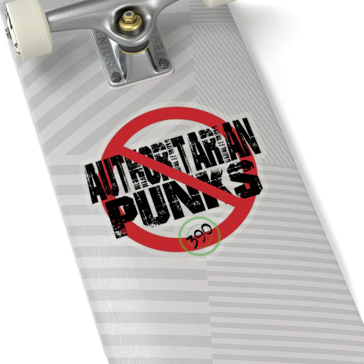 390 - No Authoritarian Punks Die Cut Stickers (Black)
