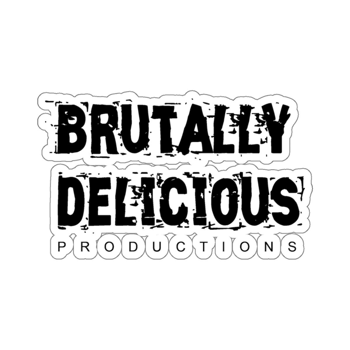 Brutally Delicious Productions Black Logo Cut Stickers